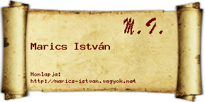 Marics István névjegykártya